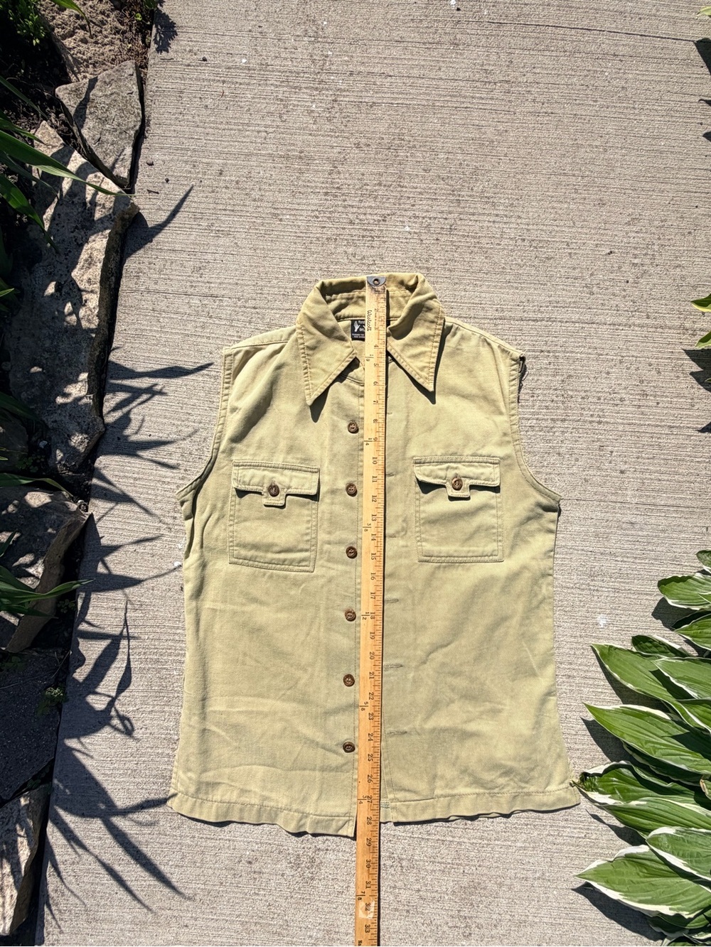 Vintage SEARS “hands off” tan vest size S made I. Hong Kong quality - Picture 16 of 16